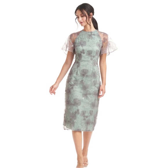 JS COLLECTIONS Remy Flutter Sleeve Cocktail Dress size 6 - Picture 10 of 10